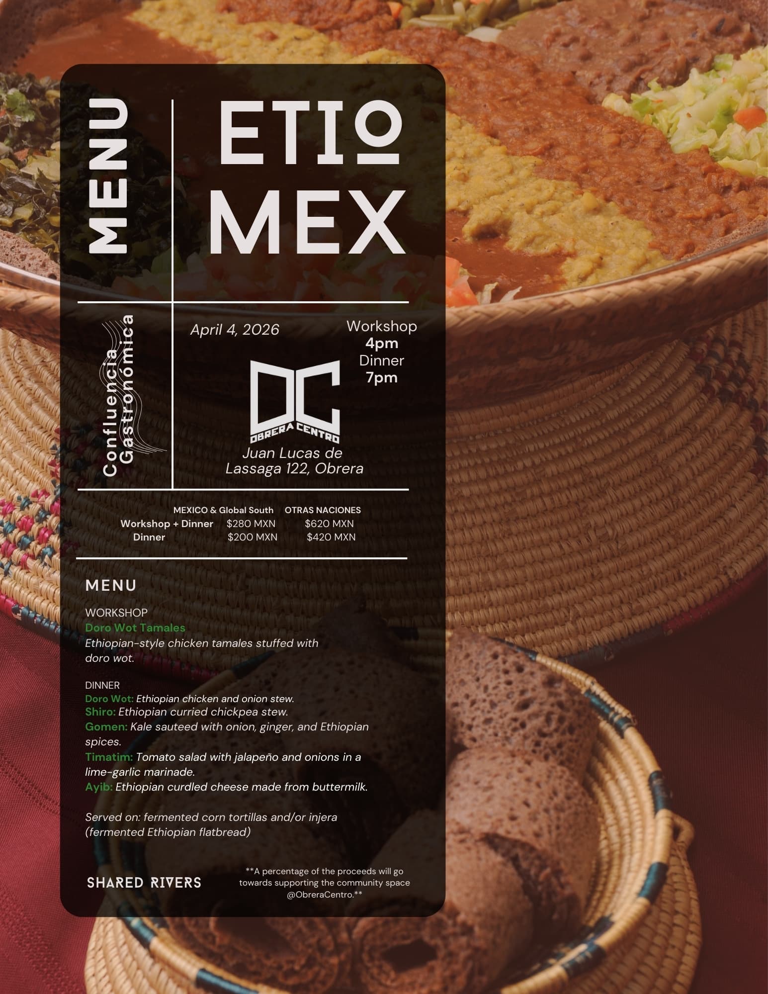 Ethiopian-Mexican food workshop & Dinner