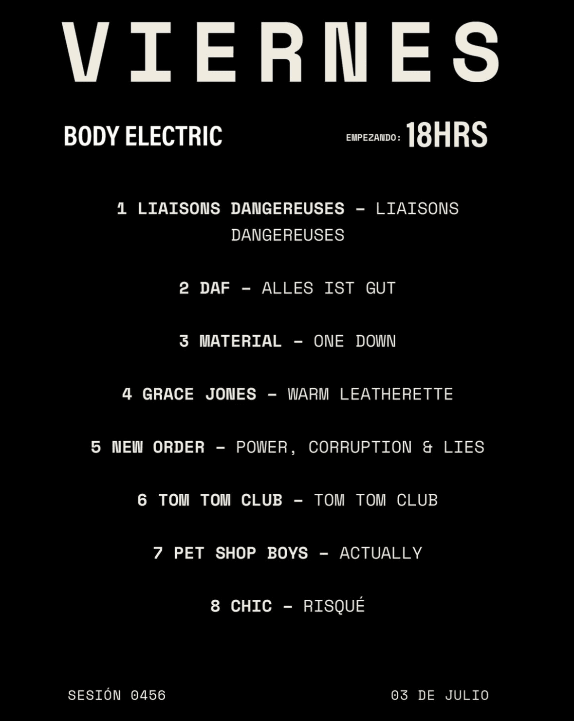 Body Electric — Sesión 0456